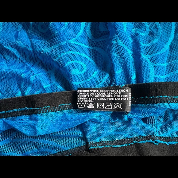 Male Power Men’s Square Cut Blue Sheer Pattern Print w/Black Trim Rare! Sexy! - Picture 3 of 6